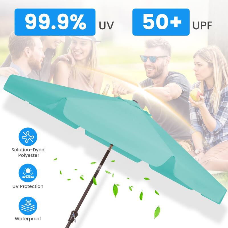 10ft Patio Market Umbrella with UV-Resistant and Sagging Edge Designed