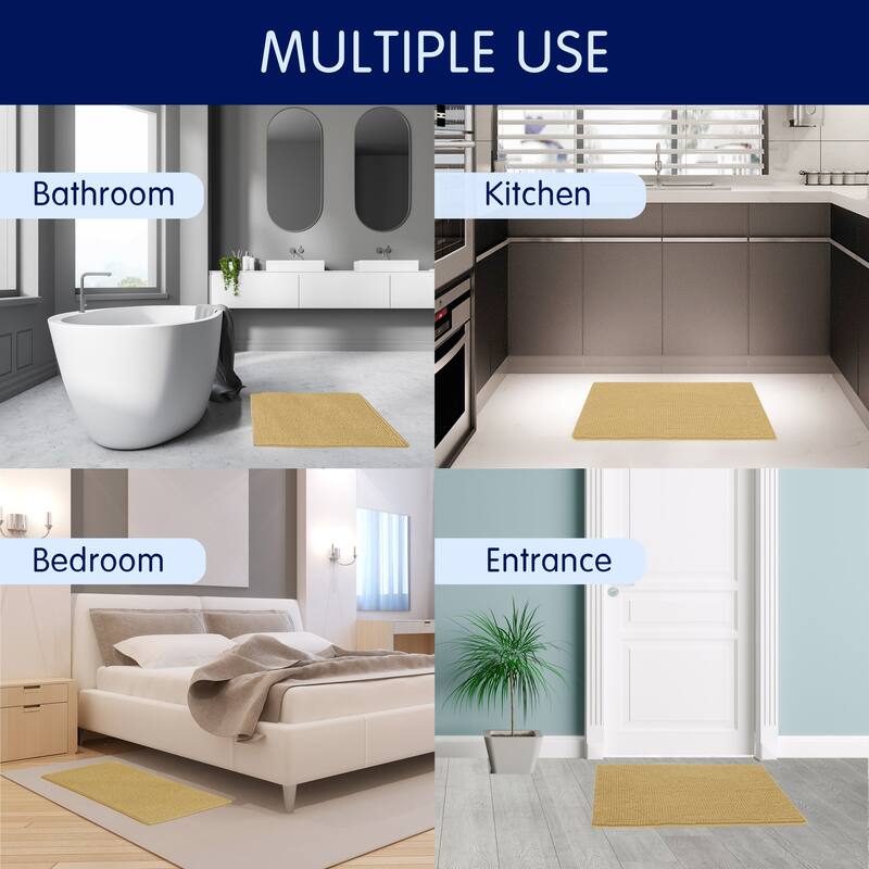 Subrtex Chenille Soft Rugs Super Water Absorbing Shower Mats