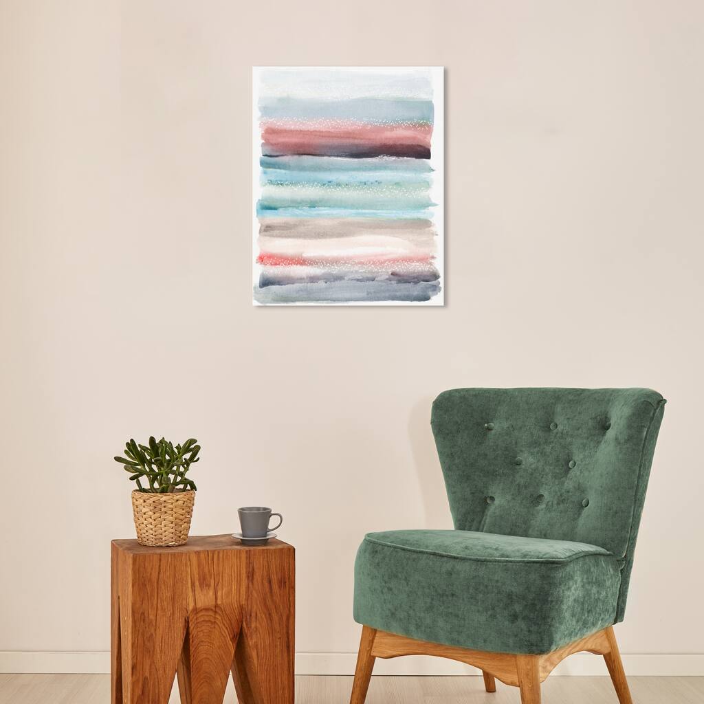 Wynwood Studio Abstract Lares Pastel Desert Pink and Pastel Pink Modern & Contemporary Wall Art Canvas Print