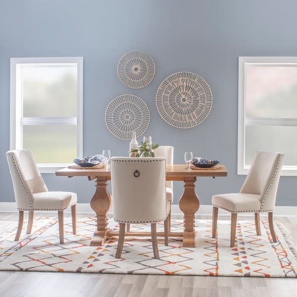 slide 2 of 9, Quinlan Solid Pine Dining Table Brown