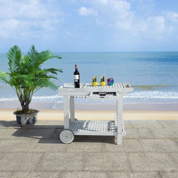 Safavieh Outdoor Living Orland Portable Serving Trolley Cart - 23.8"x39.4"x29.9". Opens flyout.