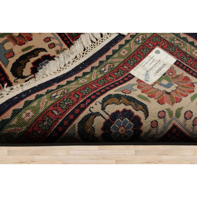 9x12 Hand Knotted New Zewland Wool Black Sarouk Plush Pile Area Rug - 9' x 12'