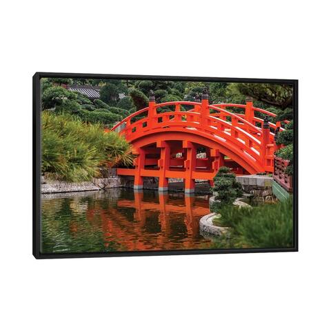 iCanvas "Red Bridge, Nan Lian Garden, Diamond Hill, Kowloon, Hong Kong, China" by Michael DeFreitas Framed