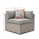 preview thumbnail 13 of 11, COSIEST Patio Sectional Left/Right Corner Side Wicker Armchair