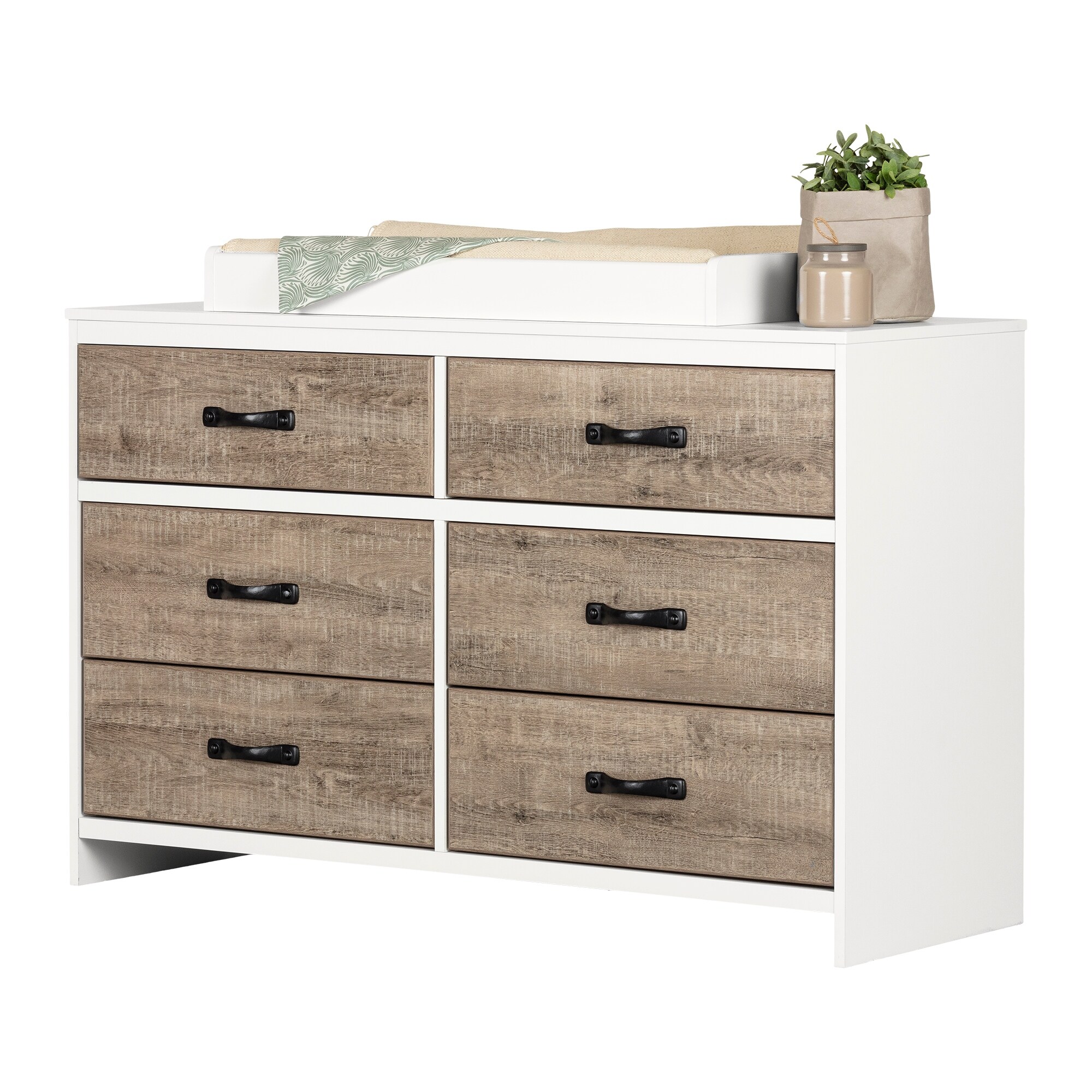 South Shore Hankel 6 Drawers Changing Table with Removable Top