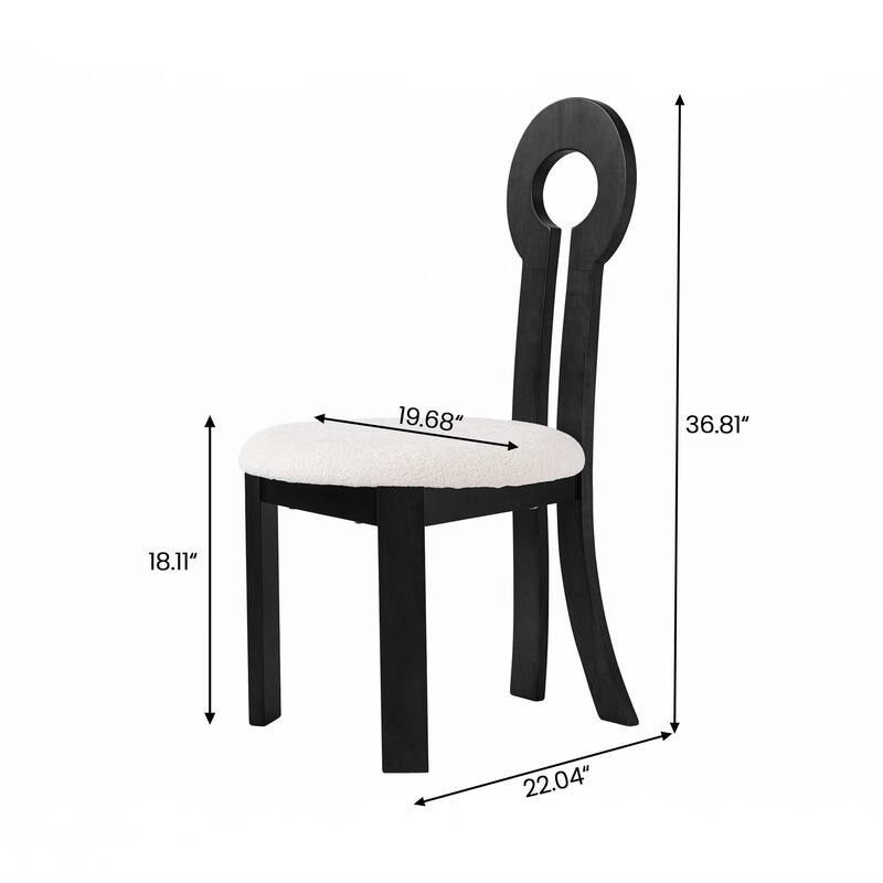 Vintage Rubber Solid Wood Dining Chair(Set Of 2)