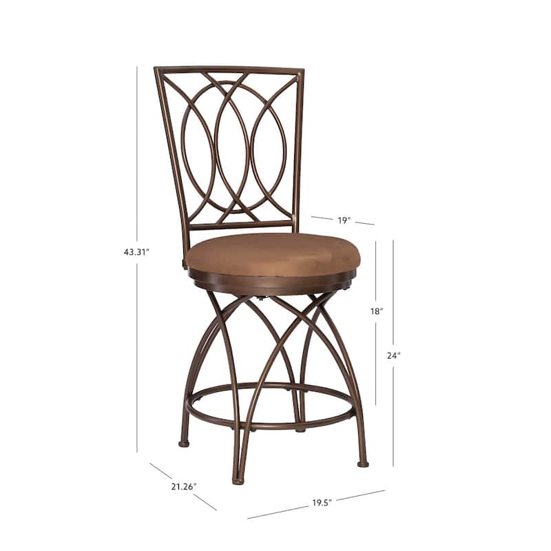 Monaco Big & Tall Bronze Metal Swivel Counter Stool