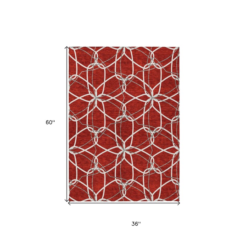 HomeRoots Geometric Modern Rectangle Outdoor Rug