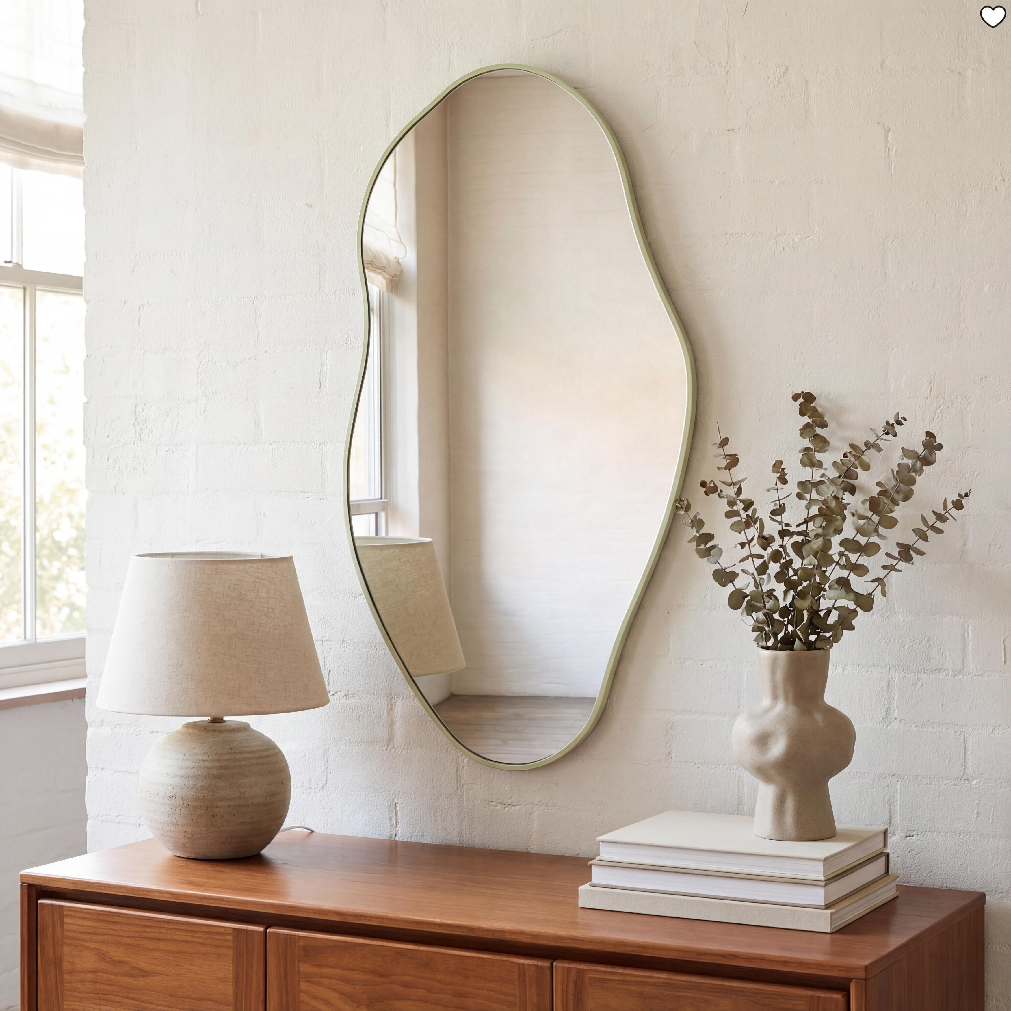 JONATHAN Y Large Irregular Framed Decorative Wall Mirror - 41.93 H