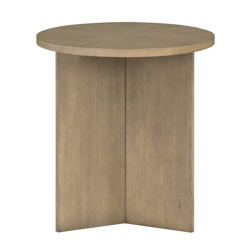 Roomfitters Sadie Accent Table, Round Wood Side Table with Sculptural Base for Living Room or Bedroom