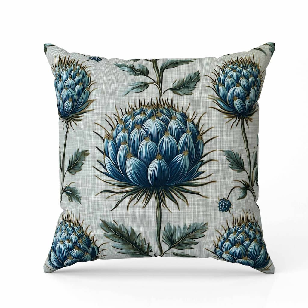 Thistle Garden Indoor/Outdoor Reversible Throw Pillow Teal