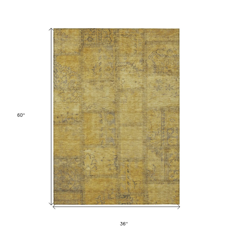 HomeRoots Patchwork Transitional Rectangle Outdoor Rug