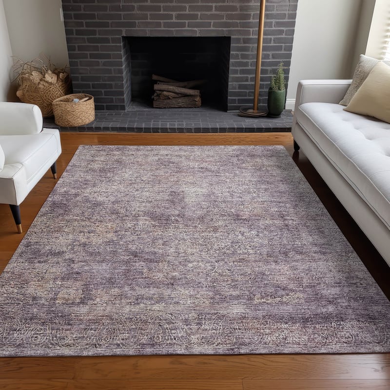 Machine Washable Indoor/ Outdoor Ombre Paisley Chantille Rug