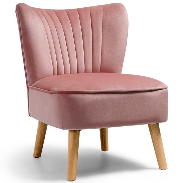 Armless Accent Chair Modern Velvet Leisure Chair - 21.5" x 27" x 28.5" (L x W x H)
