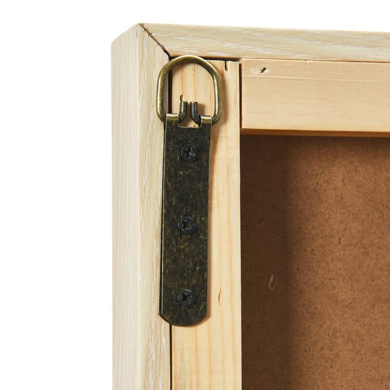Floral Prints with Solid Wood Frame, Set of 2 - Multi-Color