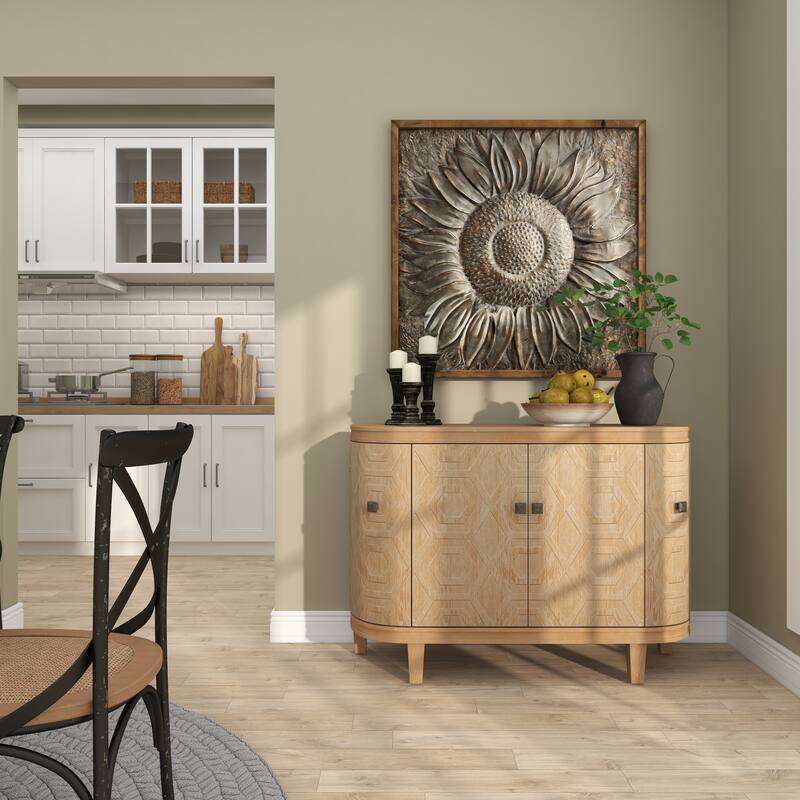 Gray Metal Sunflower Floral Home Wall Decor with Embossed Details