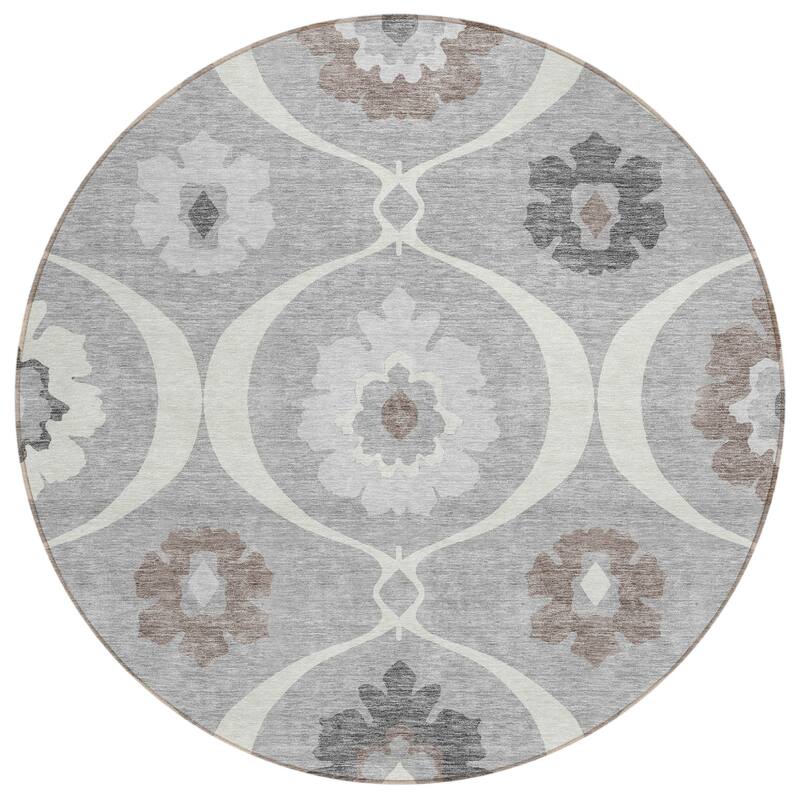 HomeRoots Medallion Transitional Rectangle Outdoor Rug