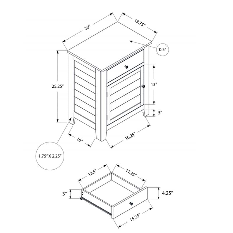 Transitional Nightstand with Storage Drawer
