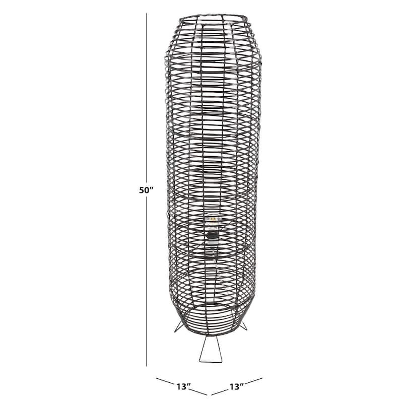SAFAVIEH Lighting Wilde Tropical Coastal Boho 50-inch Floor Lamp - 13 in. W x 13 in. D x 50 in. H