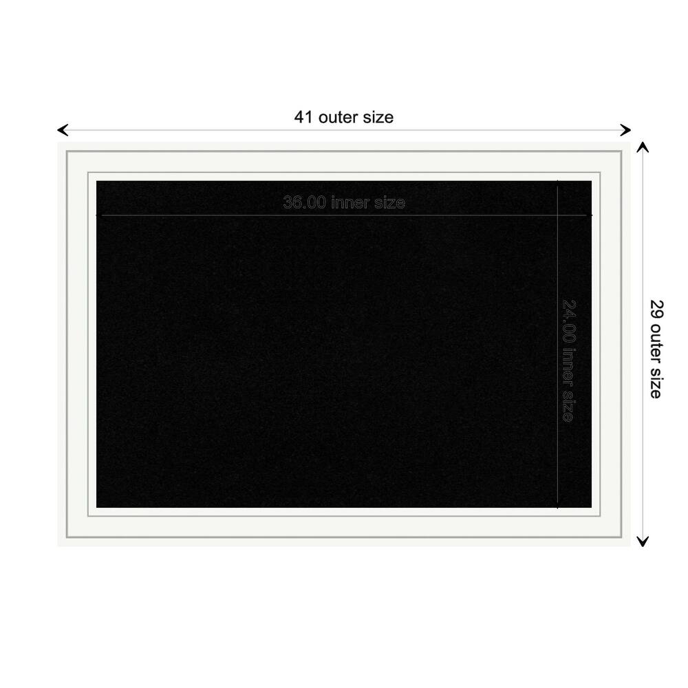 Craftsman White Wood Framed Black Corkboard Bulletin Board