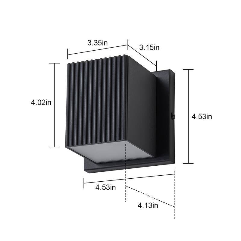 2-Light Matte Black LED Outdoor Wall Sconce