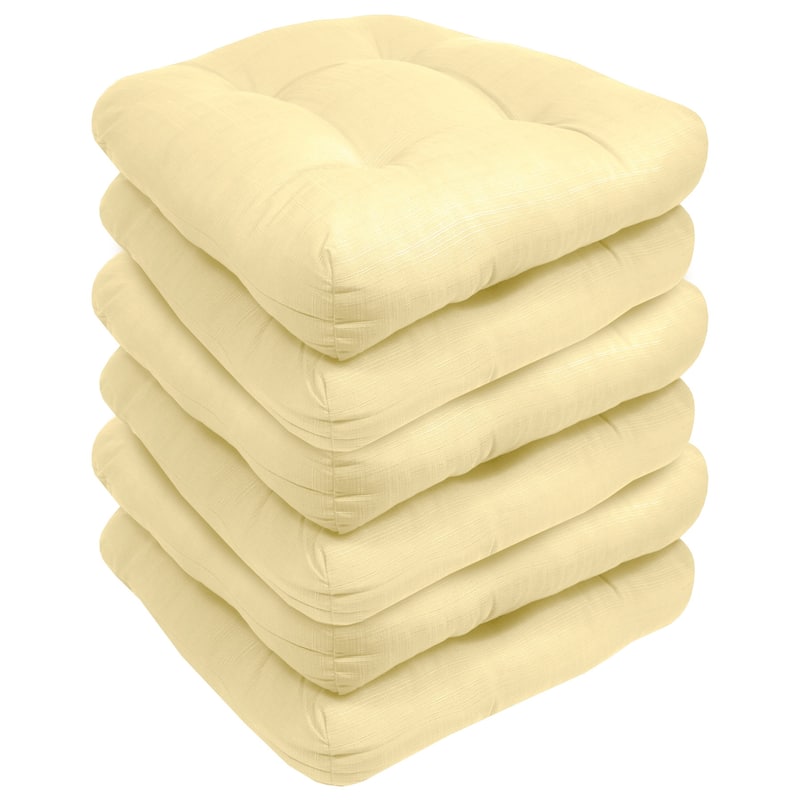 Sweet Home Collection Patio Cushions Outdoor Chair Pads Thick Fiber Fill Tufted 19" x 19"