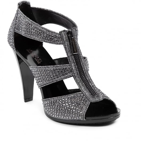 michael kors berkley t strap silver glitter