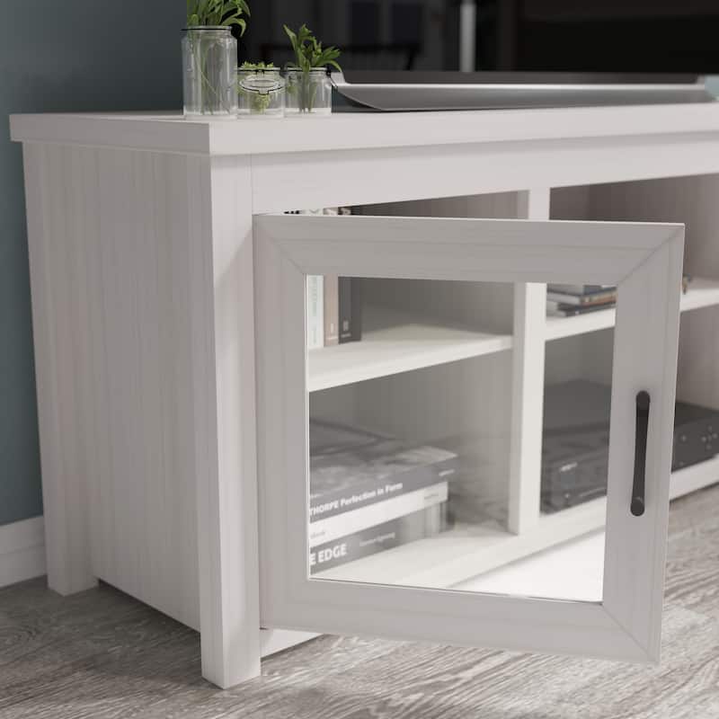 Classic TV Stand for up to 80" TVs-Glass Fronted Doors-Modern Finish - 65"W x 16"D x 23.625"H