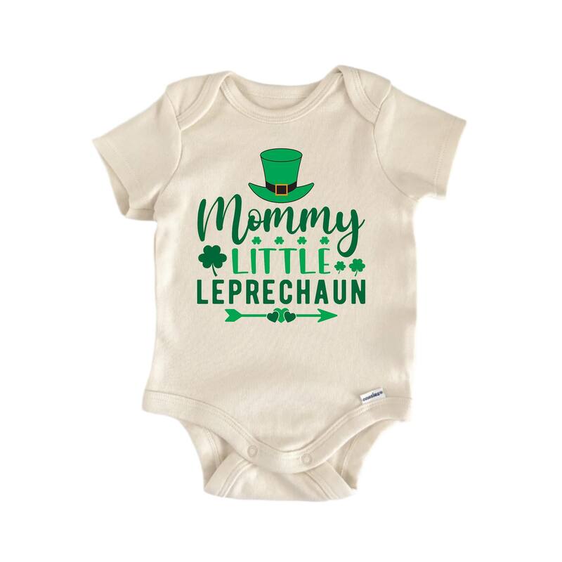 Mommy Little Leprechaun St. Patrick's Day - Baby Boy Girl Clothes Bodysuit Funny Cute - Natural - Newborn