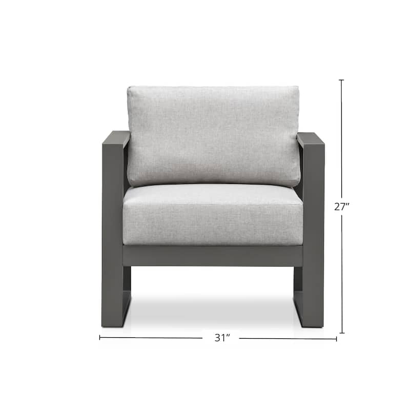 Navarro Outdoor Arm Chair with Cushions, Mocha
