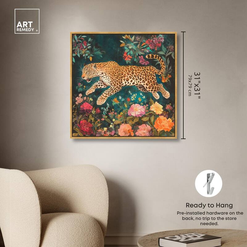 Tigers and Blooms Canvas by Art Remedy