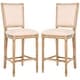 preview thumbnail 10 of 10, SAFAVIEH 30- Inch Buchanan Beige Rectangular Bar Stool (Set of 2) - 23.5" x 19.3" x 47.3"