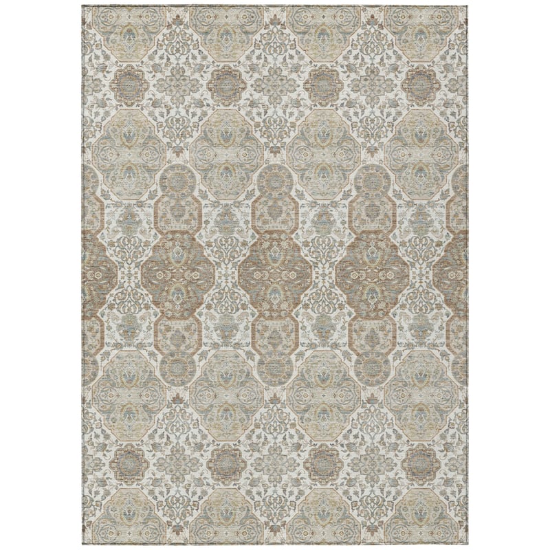 Machine Washable Indoor/ Outdoor Global Budden Chantille Rug