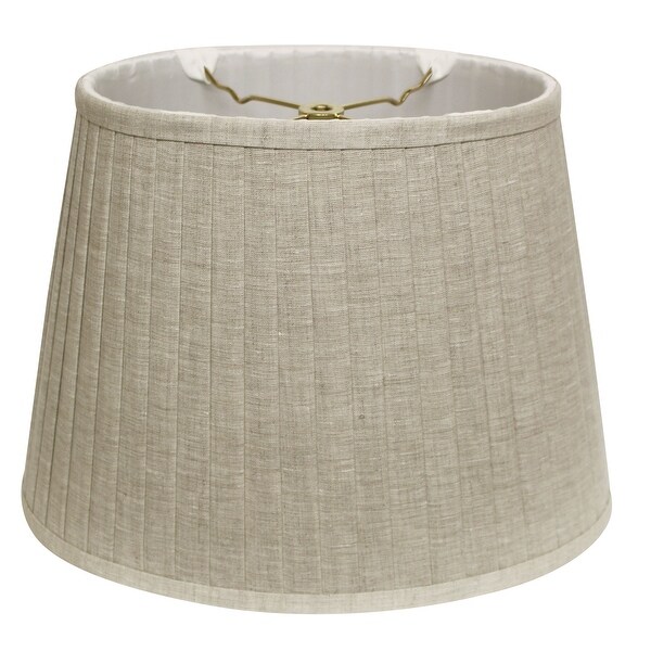 Cloth & Wire Slant Linen Oval Side Pleat Softback Lampshade with Washer Fitter, Oatmeal. Opens flyout.