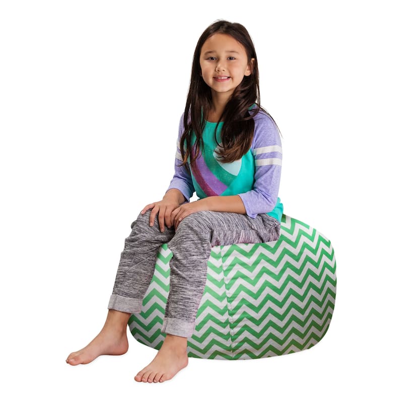 Kids' Stuffed Animal Storage Bean Bag Chair Cover or Toy Organizer