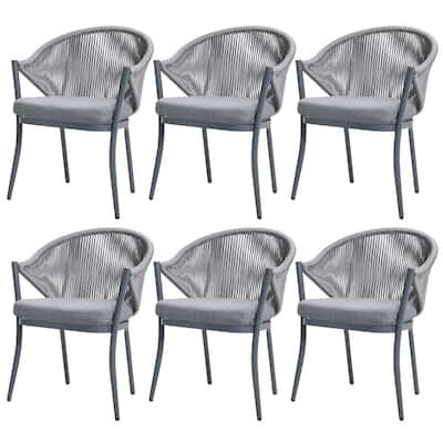 Nuu Garden 6pcs Rope Aluminum Dining Chairs