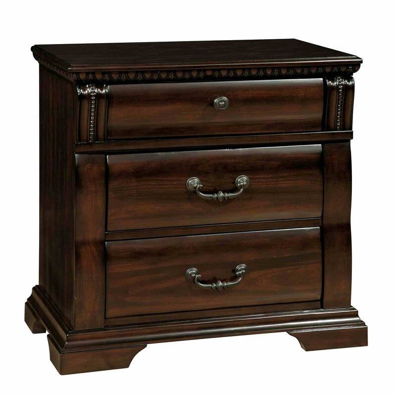 Transitional Nightstand - Cherry Finish with Felt-Lined Top Drawer