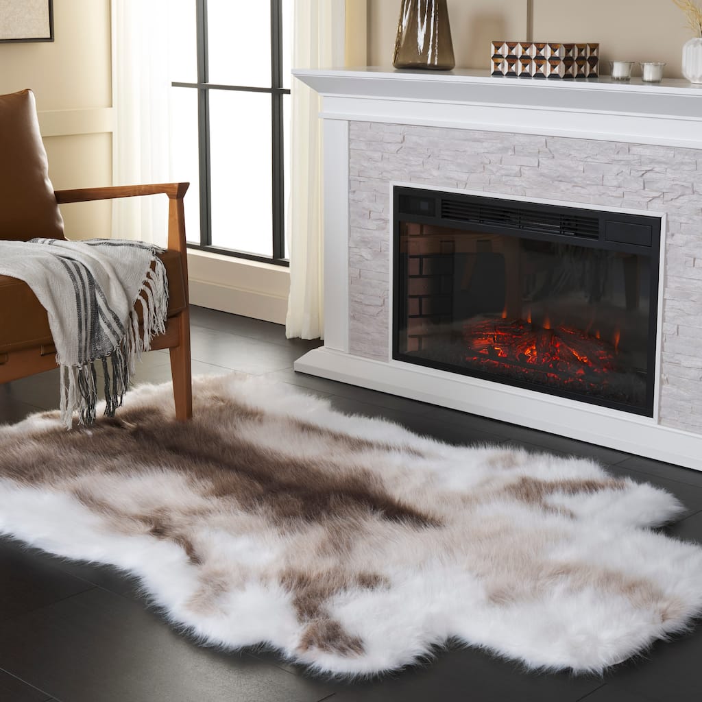 SAFAVIEH Faux Sheep Skin Hanife 2-inch Thick Shag Rug