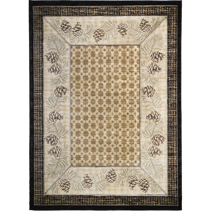 Granite Falls Fontana Brown Pinecone Lodge Area Rug - 2'7"x7'7"