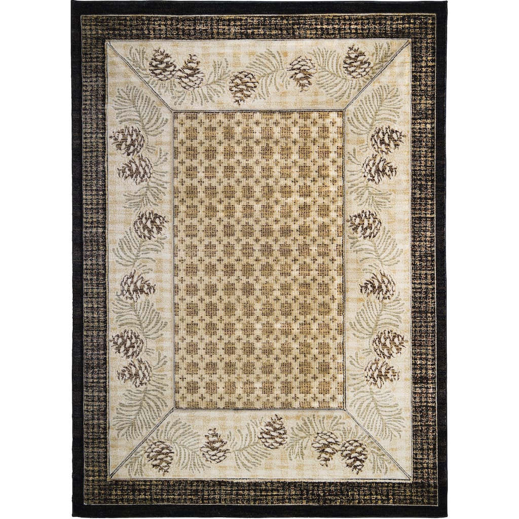 Granite Falls Fontana Brown Pinecone Lodge Area Rug
