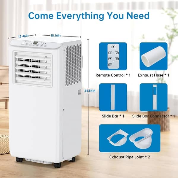 slide 2 of 7, 8000 BTU Portable Air Conditioner, Evaporative Air Cooler with Remote Control White