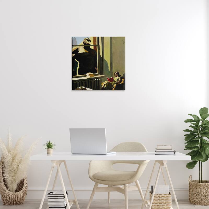 Stupell Gorilla in Window Scene Canvas Wall Art Design By Keith Thomson