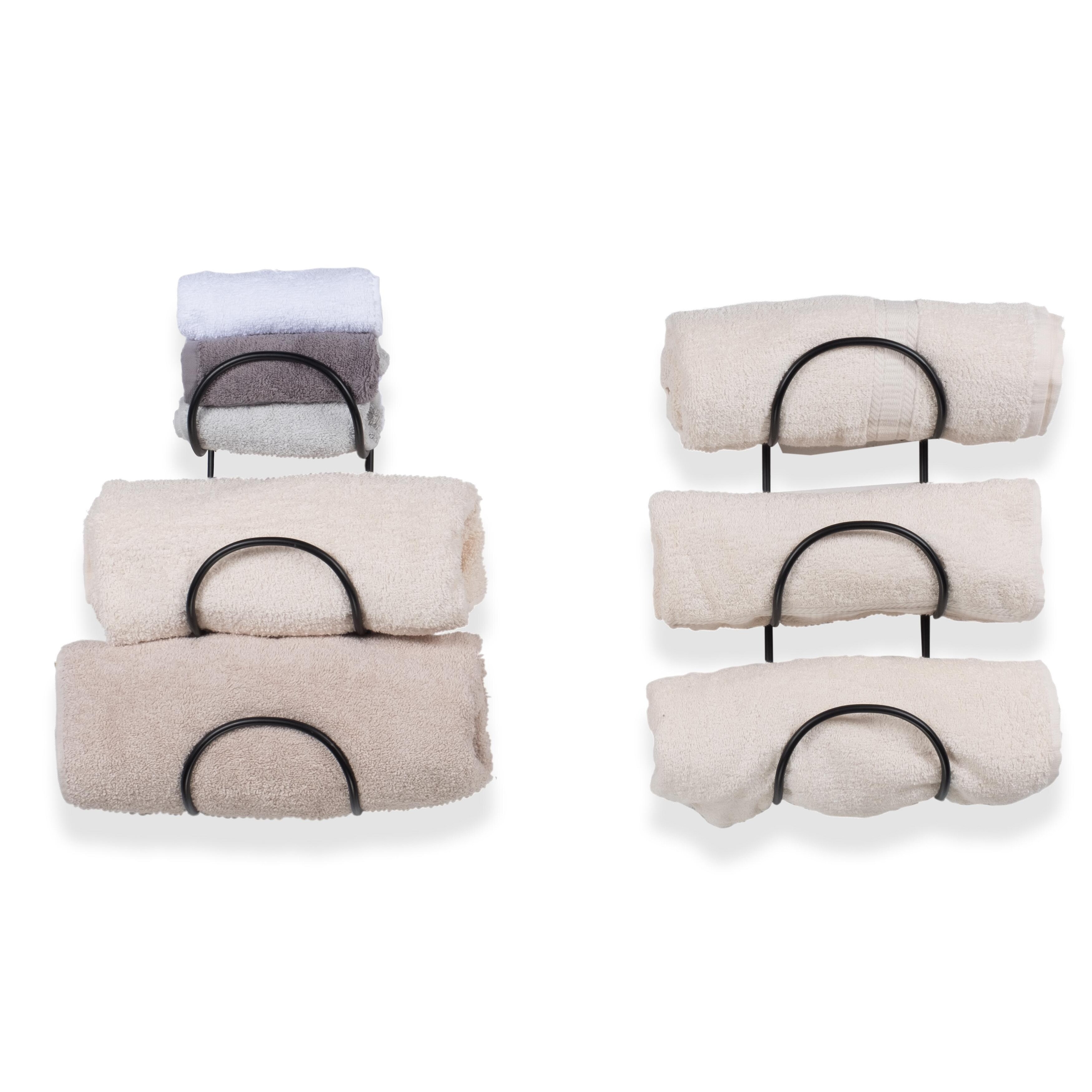 Wrought iron towel clearance rack wall mount