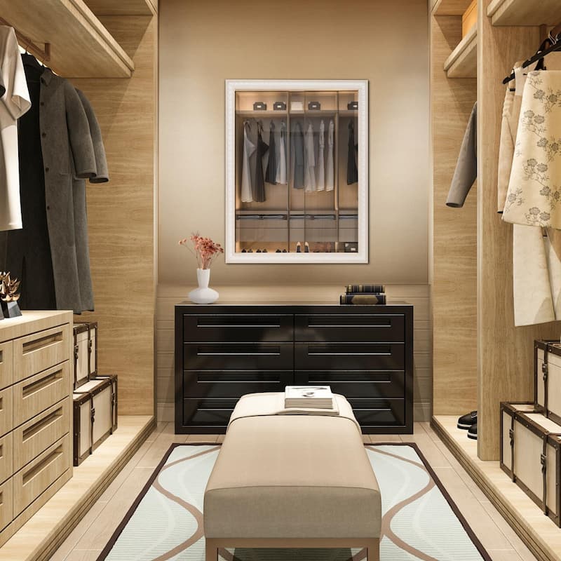 Beaded Vanity Mirror - Natural - 34H x 30W x 4D