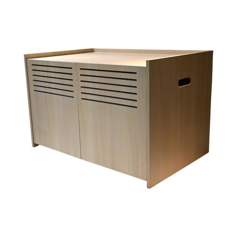 Modern Wooden Cat House with Scratching Pad, Cat Litter Box Enclosure, Spacious Hidden Cat Litter Box