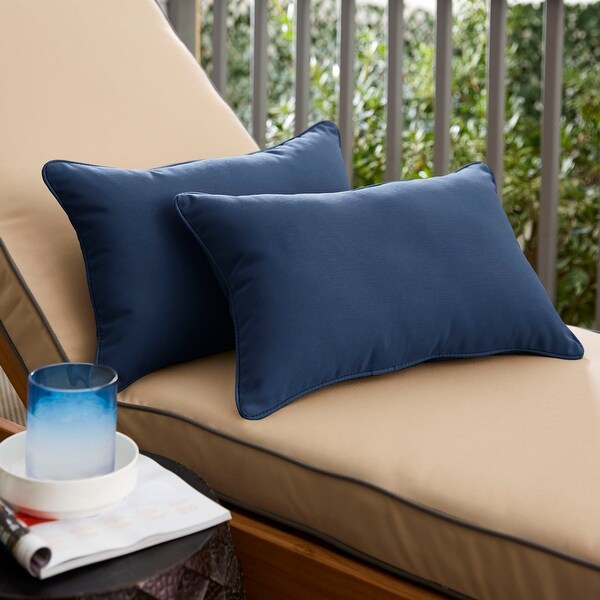Navy outdoor lumbar pillow hotsell