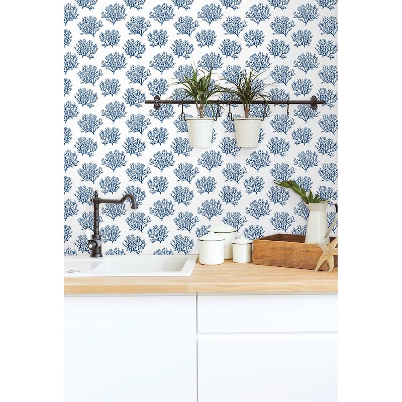 NextWall Coastal Coral Reef Peel and Stick Wallpaper