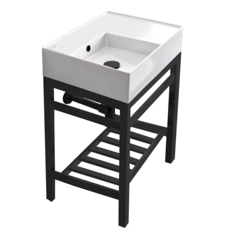Nameeks Scarabeo 5114-CON2-No Hole Teorema 2 23-5/8" Rectangular - Black