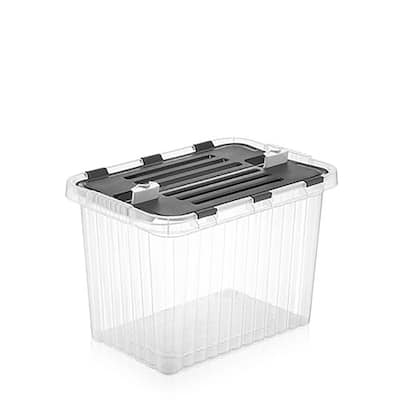 16 L Deep Storage Container with Hinged Lid - 10" H x 15" W x 10" D