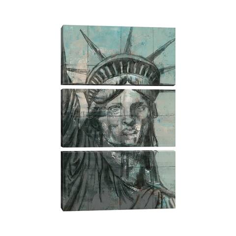 iCanvas "Statue Of Liberty Charcoal" by Marie Elaine Cusson 3-Piece Canvas Wall Art Set
